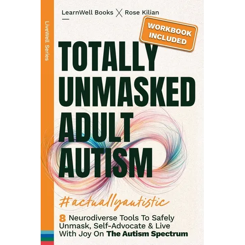 Paperback cover of Totally Unmasked Adult Autism by Rose Kilian — bold typography, teal and orange design — Books by splitShops via EOWD Autism Living