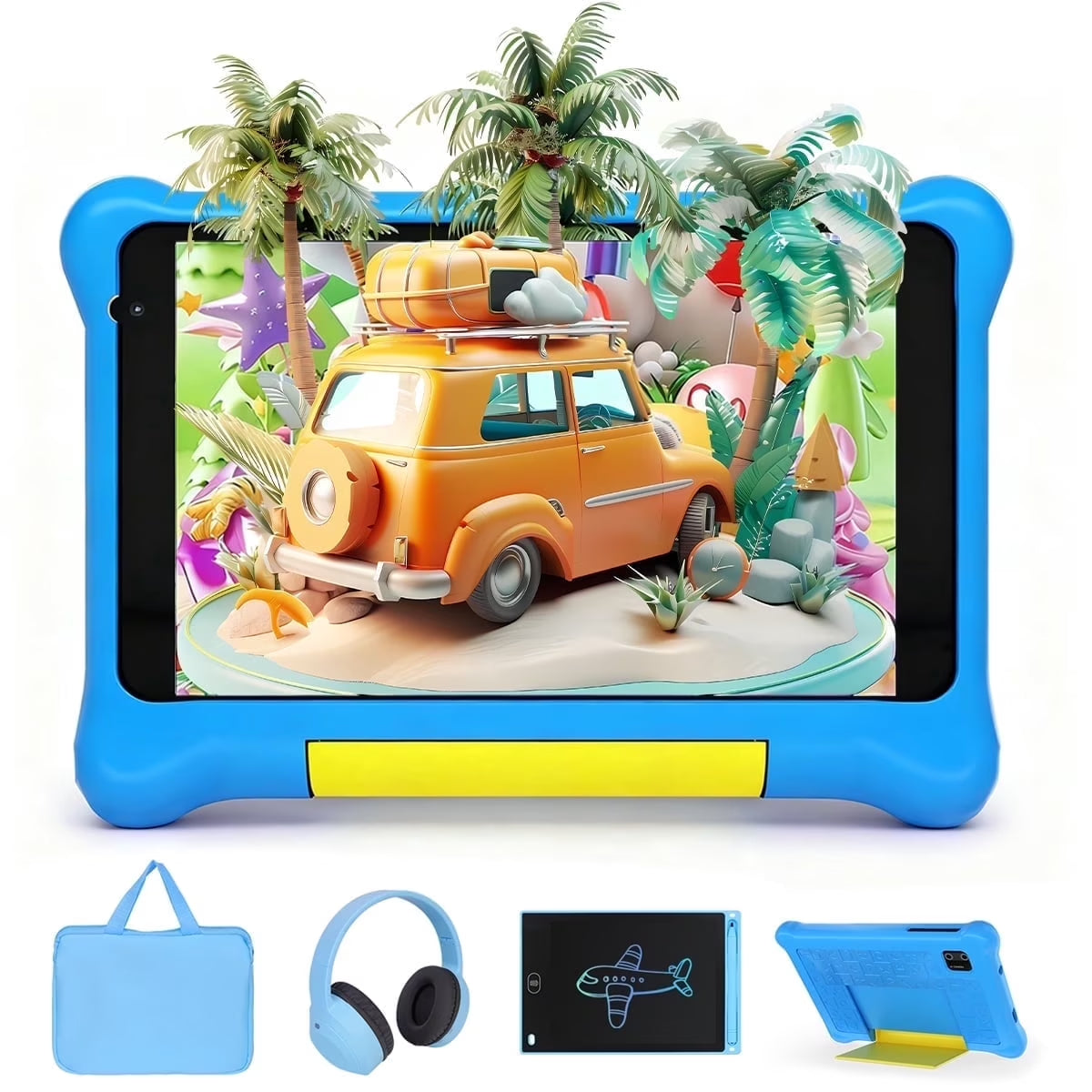 Kids Tablet 7 Inch, Android 13 Allwinner Go Quad Core, 5GB(2+3) RAM + 32GB ROM, 128GB Expansion, HD Display, Wi-Fi, Children Tablet with Parent Control - Blue