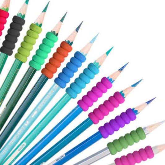 100-Piece Soft Sponge Pencil Grips | Writing Comfort & Fine Motor Support for Left & Right-Handed Users