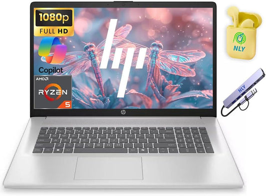 HP® 17.3" FHD Business Laptop | AMD® Ryzen 5, 6-Core, Windows® 11, Numeric Keypad, Natural Silver