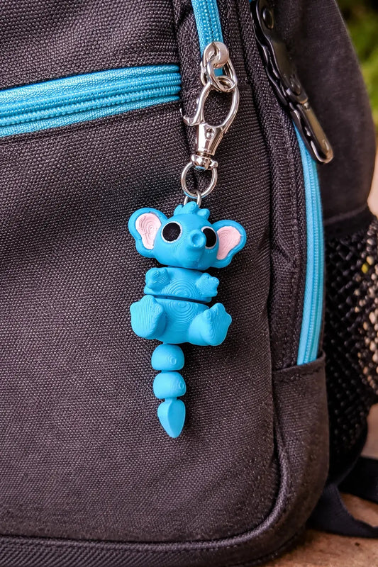The Tween Space Articulated Elephant Fidget Keychain — Sensory Toy | 3D Printed