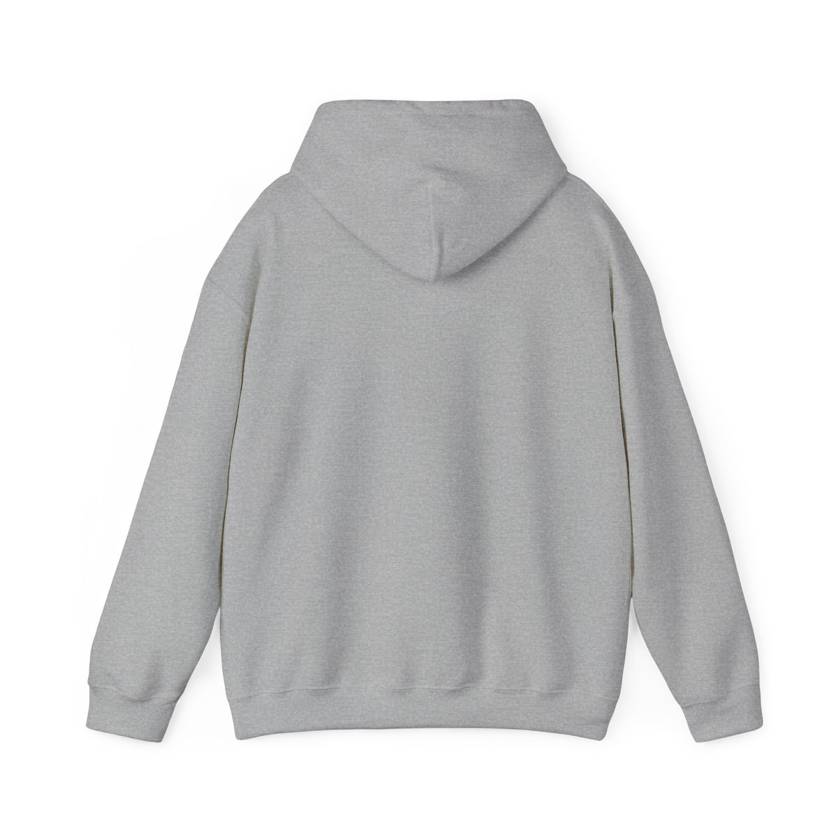 Sport grey pullover hoodie shown from the back with a plain surface and hood — EOWD Autism Living⠋

