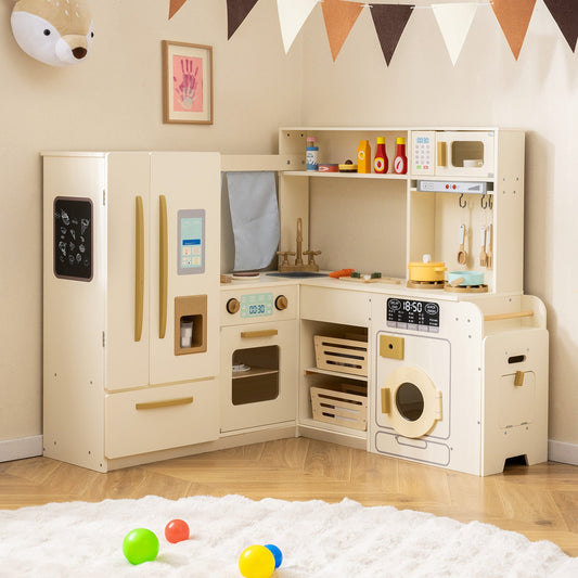 Corner Play Kitchen Set | Lights, Sounds & 22 Accessories for Kids 3+