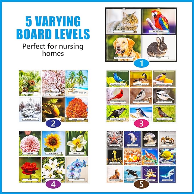 Paperback cover of Dementia & Alzheimer's Activities book shown alongside matching game components — Assistex via EOWD Autism Living
