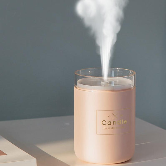 280ml Candle-Style USB Aroma Diffuser & Ultrasonic Humidifier | Soft Light, Gentle Mist