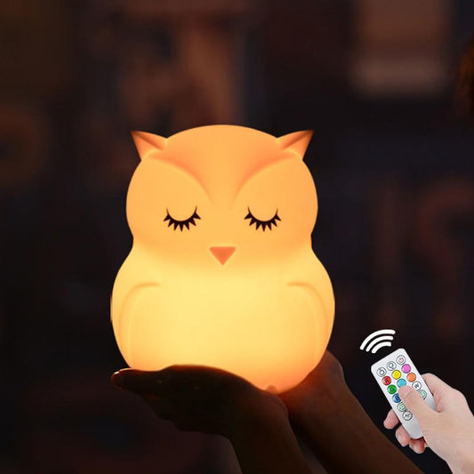 Silicone Owl Night Light | Soft Glow, Color-Changing & Sensory-Friendly Bedtime Comfort for Kids