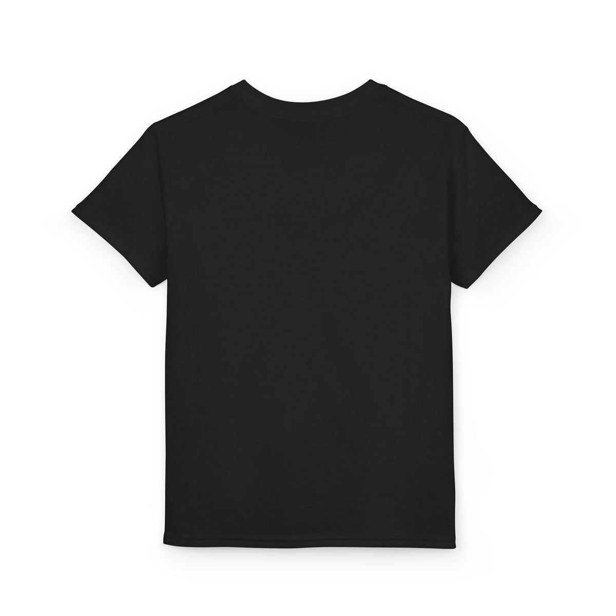 Back view of the plain black youth T-shirt — EOWD Autism Living.