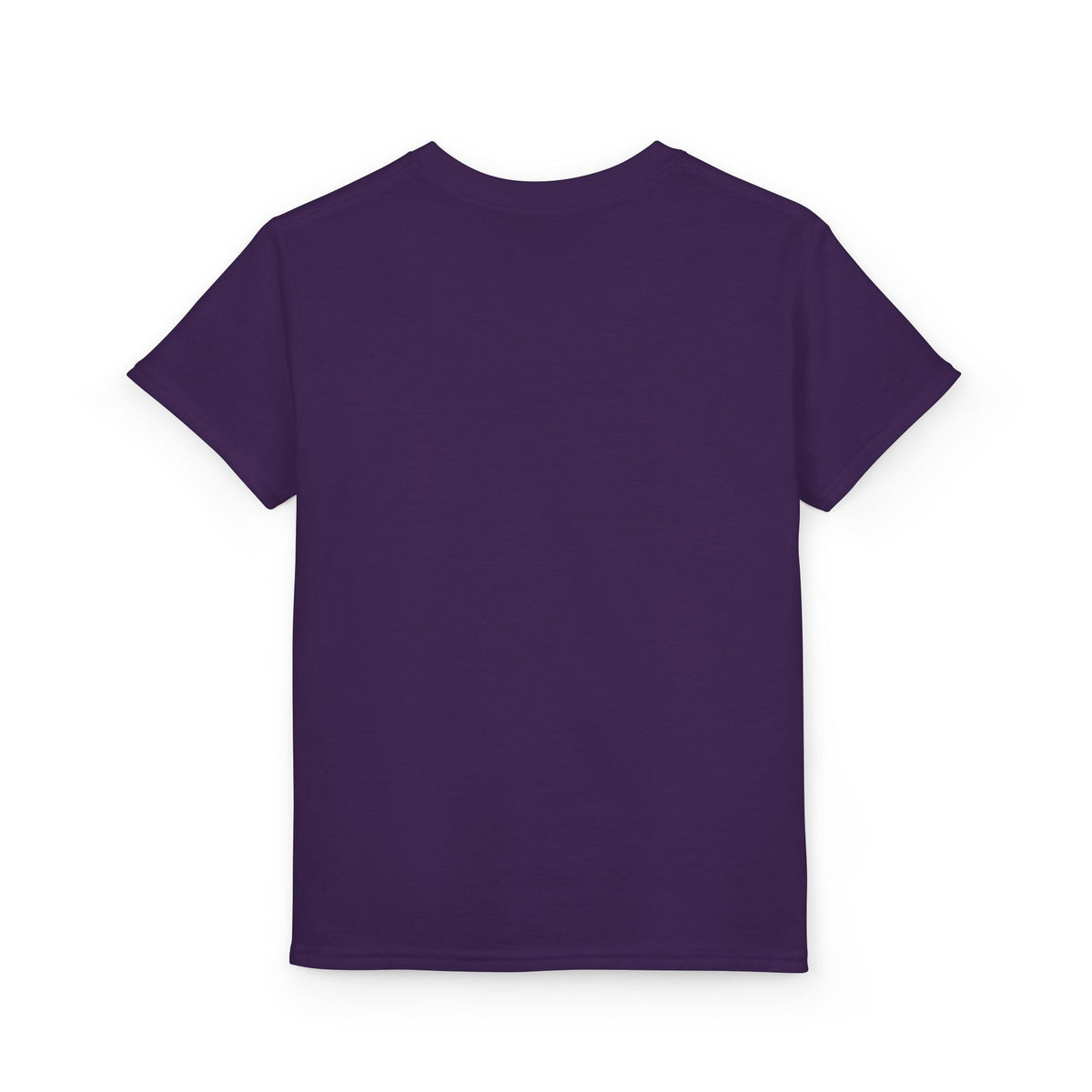 Back view of the plain Purple youth T-shirt — EOWD Autism Living.
