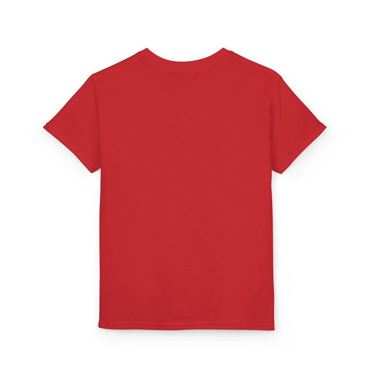 Back view of the plain Red youth T-shirt — EOWD Autism Living.