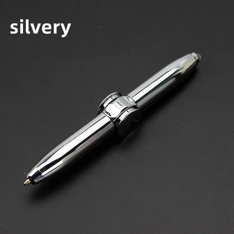 LED Gyro Spinner Pen – Multifunctional Metal Fidget Ballpoint Pen with Light | Stress Relief Spinning Pen for Writing, Focus & Gifts