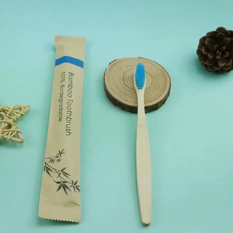 Eco-Friendly Bamboo Toothbrush - Soft Bristles, Vegan, Plastic-Free, 10-Pack