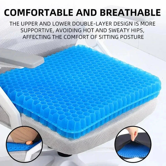 Breathable Honeycomb Gel Seat Cushion | Portable Comfort for Home Office, Car & Everyday Sitting