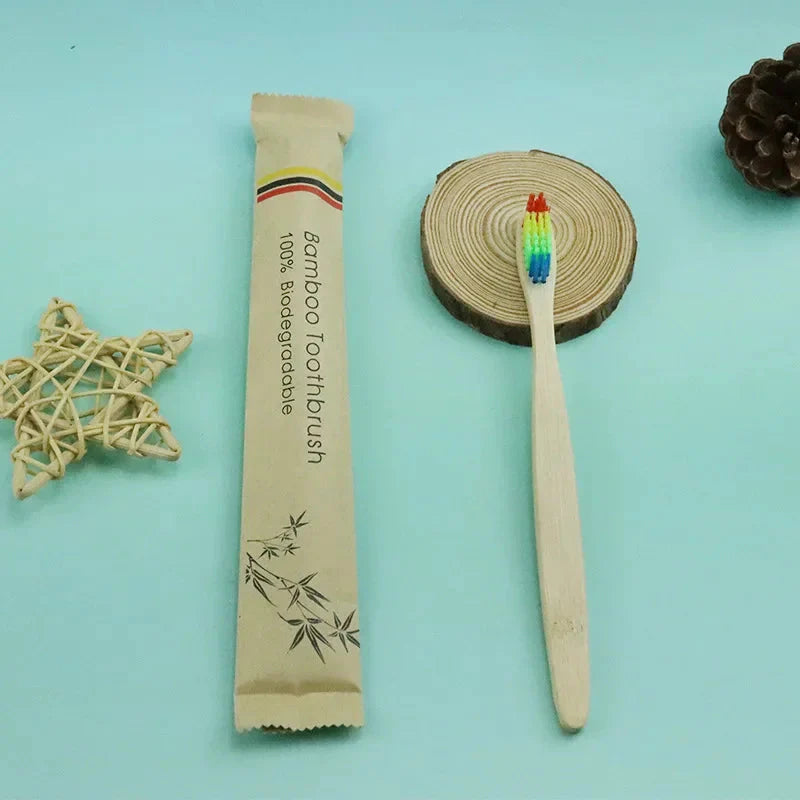 Eco-Friendly Bamboo Toothbrush - Soft Bristles, Vegan, Plastic-Free, 10-Pack