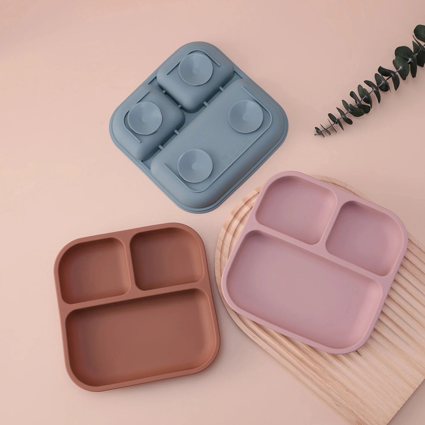 BPA Free Silicone Divided Suction Baby Plate