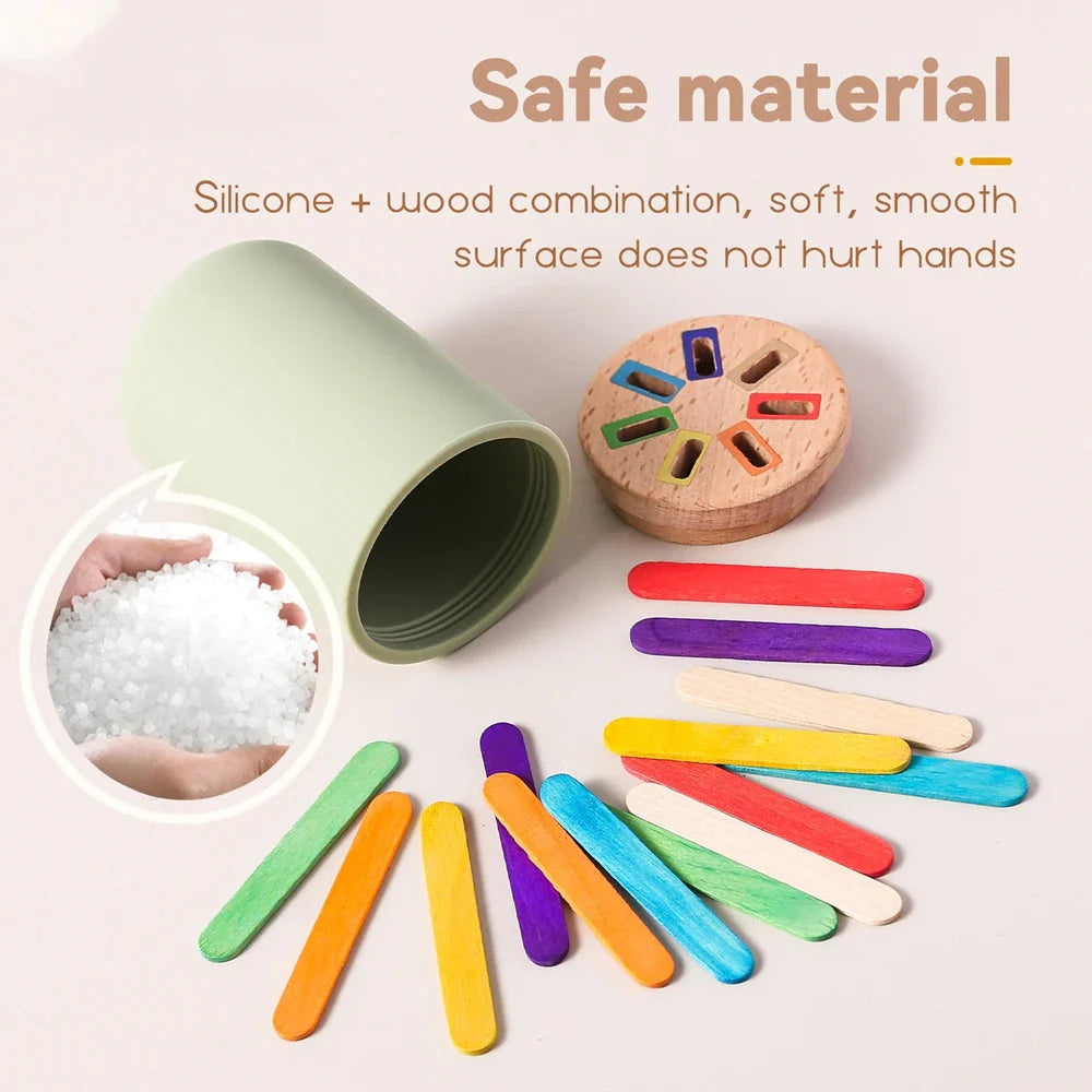 Montessori Silicone Color Matching Bucket Toy