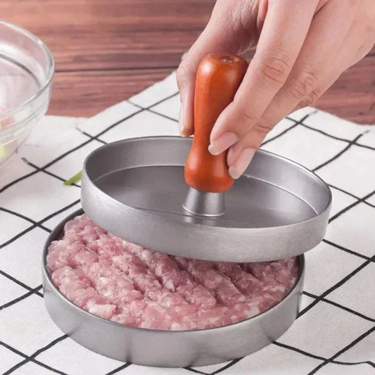 Non-Stick Burger Press & Patty Maker | Aluminum Hamburger Mold with Wax Paper for Home & Grill