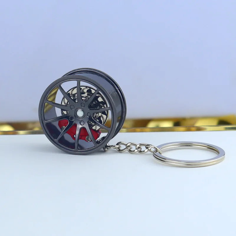 3D Car Tire Brake Disc Keychain | Fidget Toy Key Ring