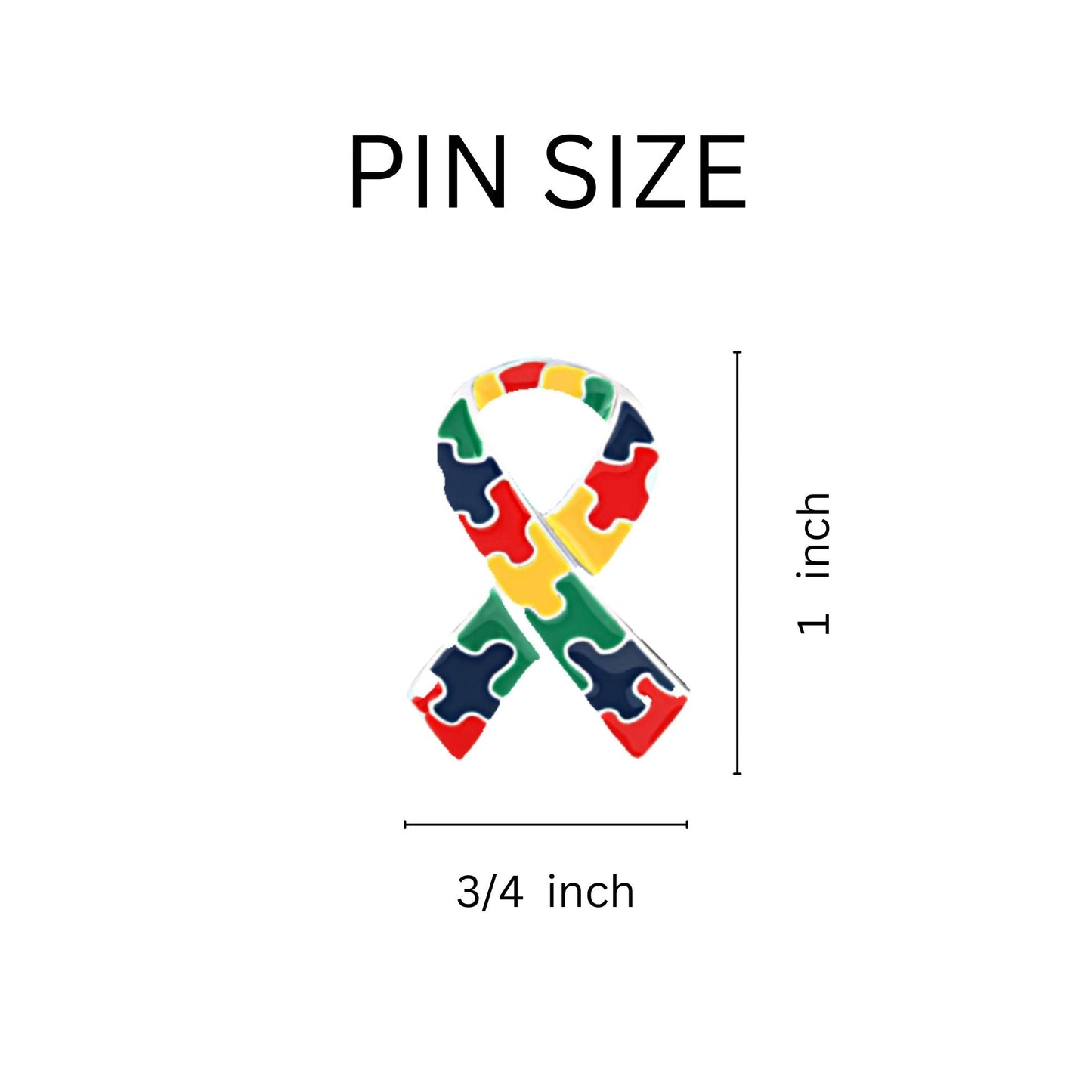 10 Pack Autism Ribbon Pins