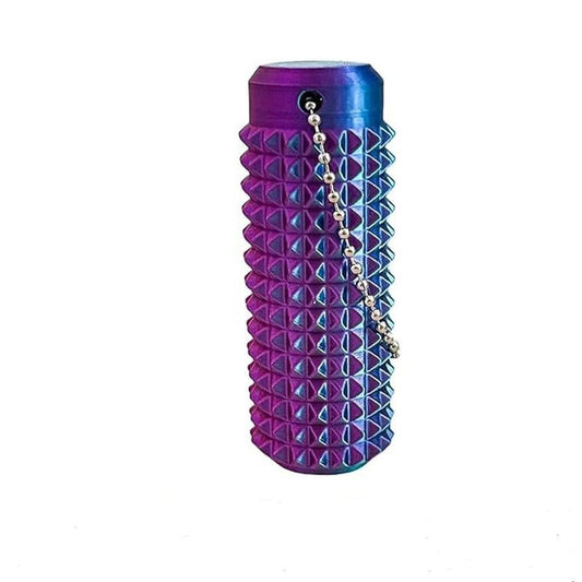 Spiky Fidget Keychain Cool Cylinder Design Squeeze & Poke for Instant Stress Relief Durable Skin Friendly Silicone Compact Size Perfect for Office Use
