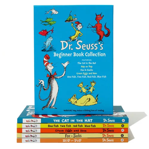 Dr. Seuss's Beginner Book Boxed Set — 5 stacked hardcover classics including Cat in the Hat and Green Eggs and Ham — Books by splitShops via EOWD Autism Living