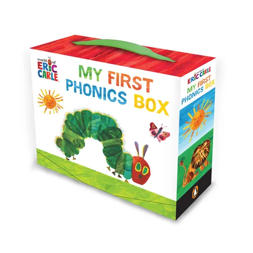 Eric Carle My First Phonics Box — green box set with caterpillar and butterfly illustrations — 12 books for beginning readers — Books by splitShops via EOWD Autism Living