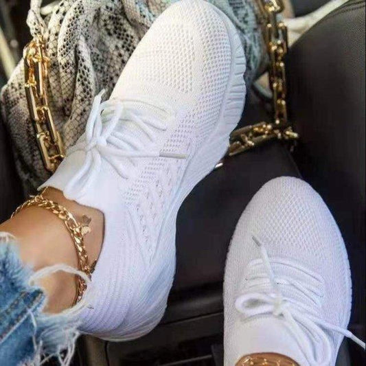 Women's Lace-Up Platform Mesh Sneakers | Breathable, Lightweight, Low Heel