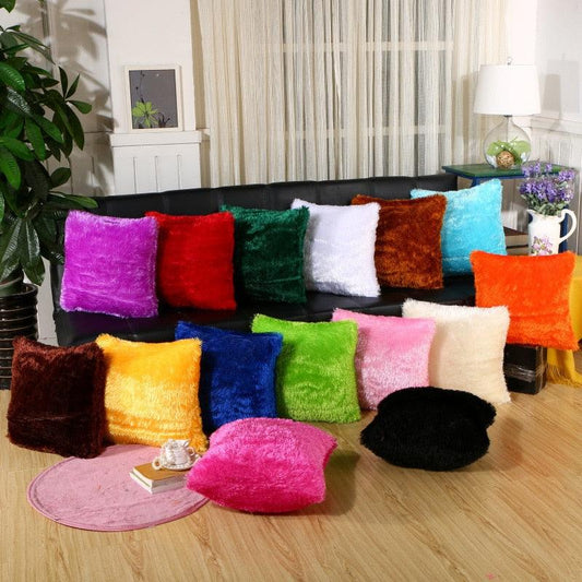 Shaggy Faux Fur Pillow Cover – Soft Plush Cushion Cover for Sensory-Friendly Spaces & Cozy Home Decor