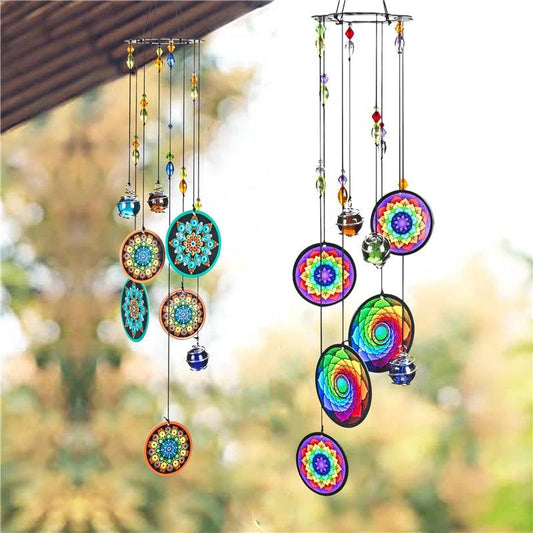 Memorial Wind Chime & Rainbow Suncatcher – Rainbow Disc Window Hanging for Remembrance & Calm Home Spaces