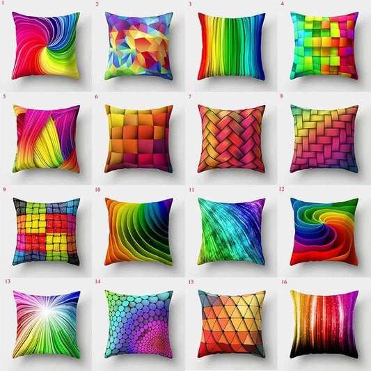 Rainbow Swirl Pillow Cover – Colorful Abstract Cushion Cover for Sensory-Friendly Spaces & Vibrant Home Decor