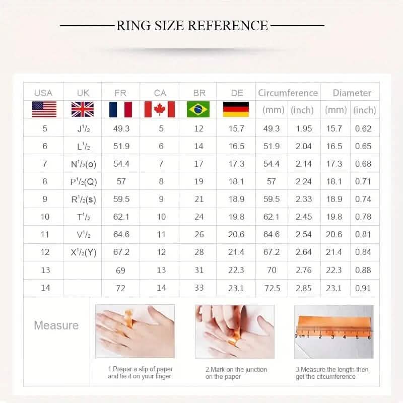 Size and color selection chart for rotatable moon and star fidget ring showing available sizes and five finish options — DailySale via EOWD Autism Living