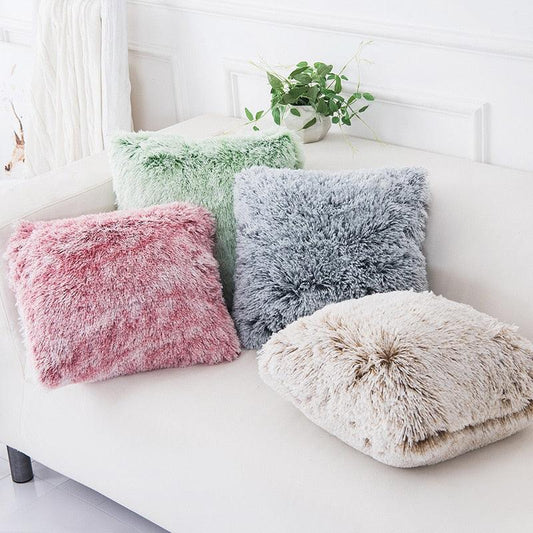 Soft Faux Fur Plush Pillow Cover – Shaggy Cushion Cover for Sensory-Friendly Spaces, Sofas, Bedrooms & Car Comfort