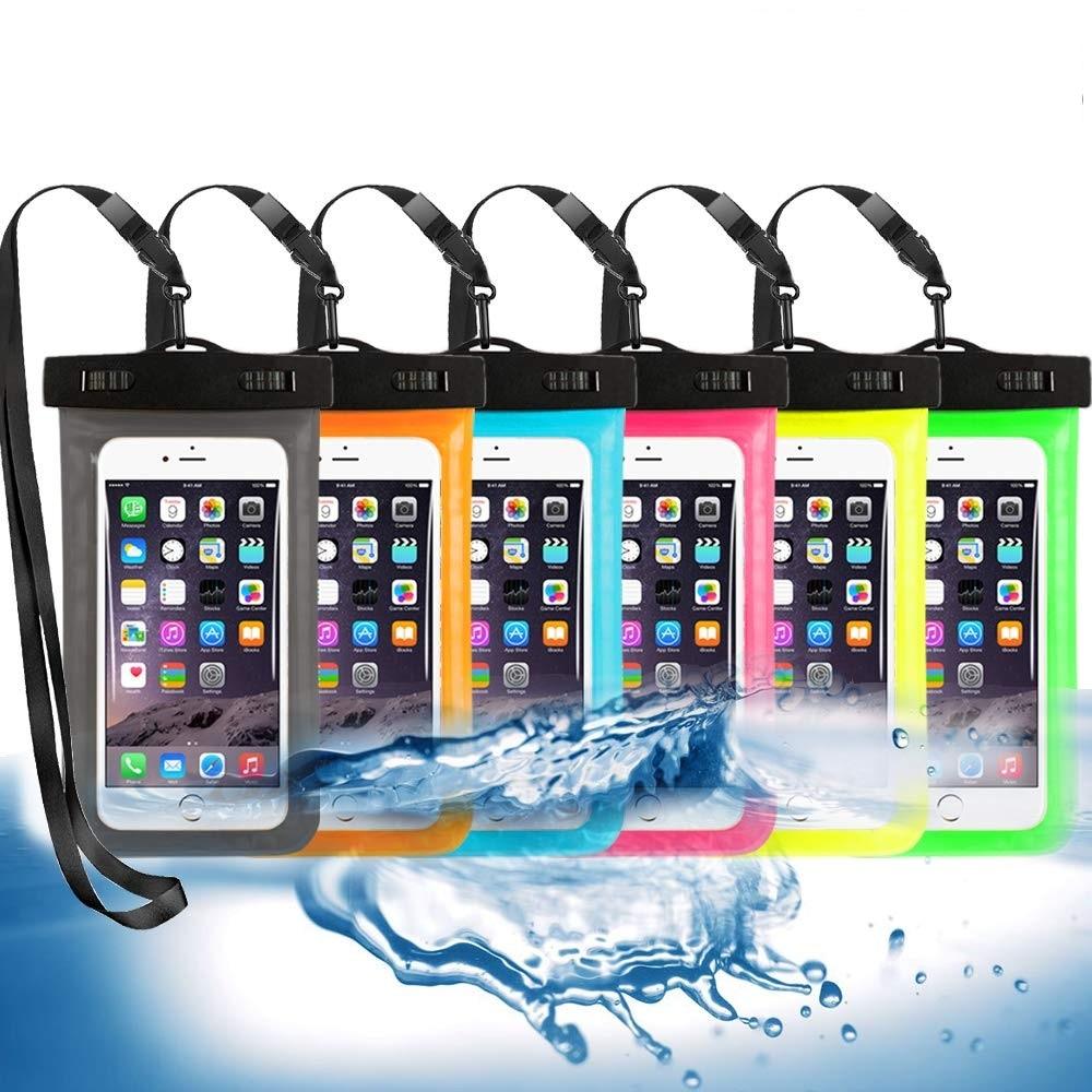 STEVVEX waterproof phone pouches displayed in a row showing all available colors — STEVVEX Gadgets via EOWD Autism Living