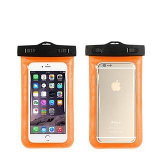 STEVVEX waterproof phone pouch in orange shown with phone inside on white background — STEVVEX Gadgets via EOWD Autism Living