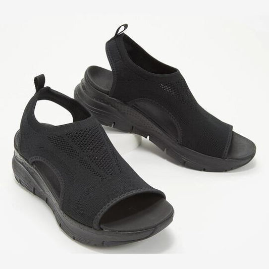 Women's Slip-On Mesh Platform Sandals | Breathable Summer Comfort for Caregivers, Errands & Everyday Outings