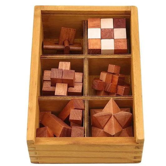 Wooden Interlocking Burr Puzzle | Screen-Free Tactile Activity for Kids, Adults & Neurodivergent Households